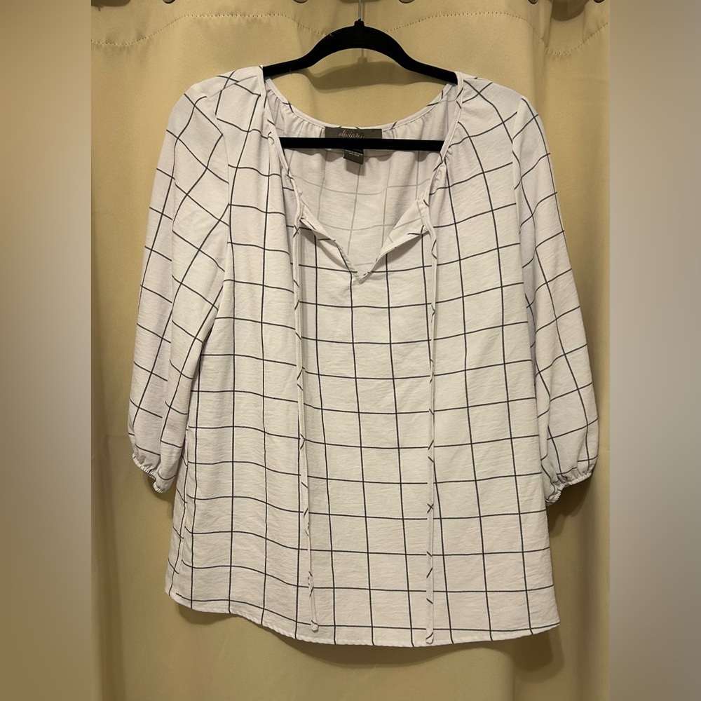 White And Navy Blue Shirt